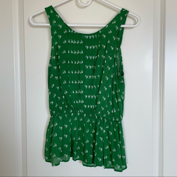 Anthropologie Vanessa Virginia Green Peplum Top - Picture 2 of 7